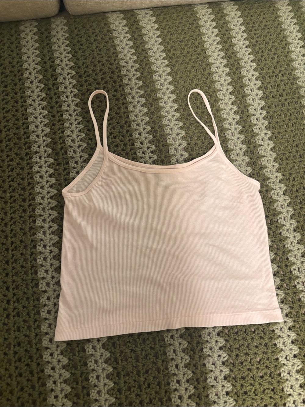 Brandy Melville Pale Pink Ribbed Spaghetti Strap Cami